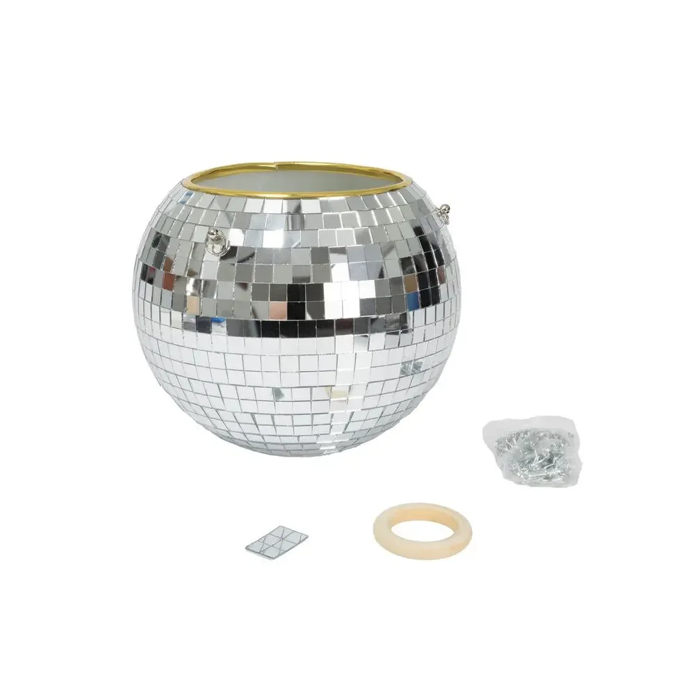 Silver Disco Ball Planter 10 Inch Party favor leftovers